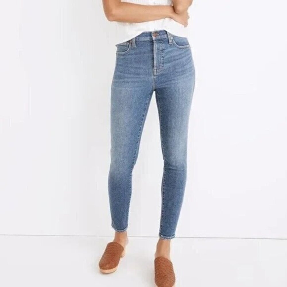 Madewell 10 Inch High Rise Skinny Crop Jeans Bradfield Medium Wash